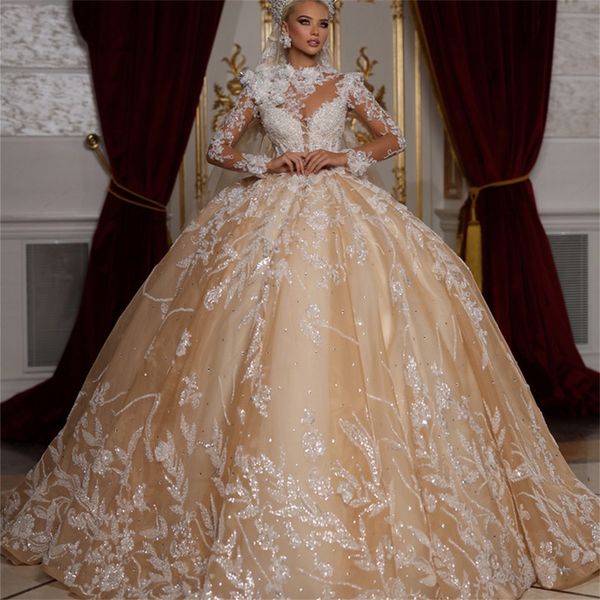 princess saudi arabien wedding dresses ball gown illusion high neck 3d flowers mariage bridal gowns african vestido de noiva, White
princess saudi arabien wedding dresses ball gown illusion high neck 3d flowers mariage bridal gowns african vestido de noiva, White