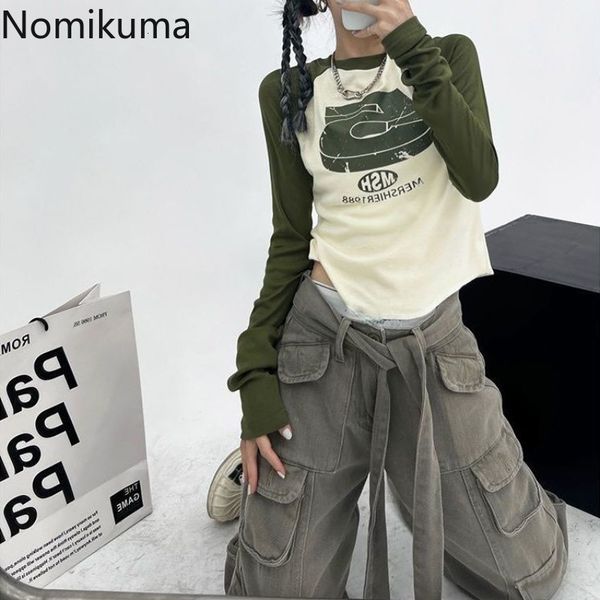 men's tshirts nomikuma long sleeve tees spring autumn letter print contrast color irregular hem aesthetic crop women street t shirt 230, White;black
men's tshirts nomikuma long sleeve tees spring autumn letter print contrast color irregular hem aesthetic crop women street t shirt 230, White;black
