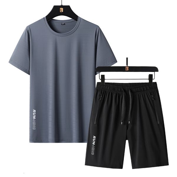 men's tracksuits mens summer sports set ice silk round neck tshirt elastic waist shorts twp piece breathable male suit zipper pocket 23, Gray
men's tracksuits mens summer sports set ice silk round neck tshirt elastic waist shorts twp piece breathable male suit zipper pocket 23, Gray