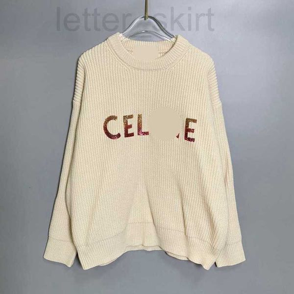 women's knits & tees designer ~ autumn and winter new fashionable sequin gradient letter round neck knit lazy wind loose sweater lovers, White
women's knits & tees designer ~ autumn and winter new fashionable sequin gradient letter round neck knit lazy wind loose sweater lovers, White