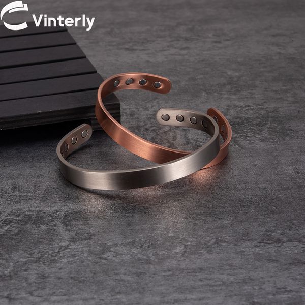 bangle pure copper bracelet for men matte adjustable cuff vintage magnetic bracelets arthritis pain relief 9mm energy healing bangles 230411, Black
bangle pure copper bracelet for men matte adjustable cuff vintage magnetic bracelets arthritis pain relief 9mm energy healing bangles 230411, Black