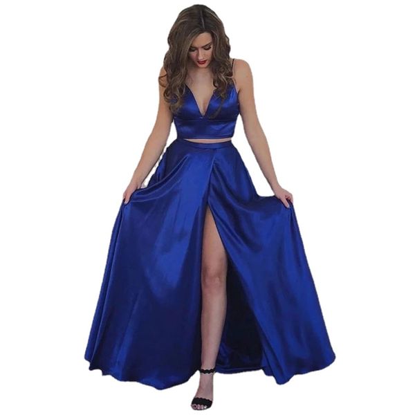 elegant slit satin two-pieces fiesta de noche prom party evening dresses robe de soiree vestidos de fiesta de noche, Black
elegant slit satin two-pieces fiesta de noche prom party evening dresses robe de soiree vestidos de fiesta de noche, Black