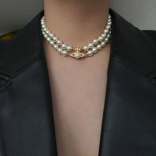 Designer jewelry braceletMagnet clasp Saturn pearl necklace double layer choker high version collarbone chain high
Designer jewelry braceletMagnet clasp Saturn pearl necklace double layer choker high version collarbone chain high