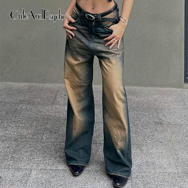 women's jeans cuteandpsycho vintage aesthetic streetwear denim harajuku 90s tie dye y2k pocket fashion casual women retro clubwear pant, Blue
women's jeans cuteandpsycho vintage aesthetic streetwear denim harajuku 90s tie dye y2k pocket fashion casual women retro clubwear pant, Blue