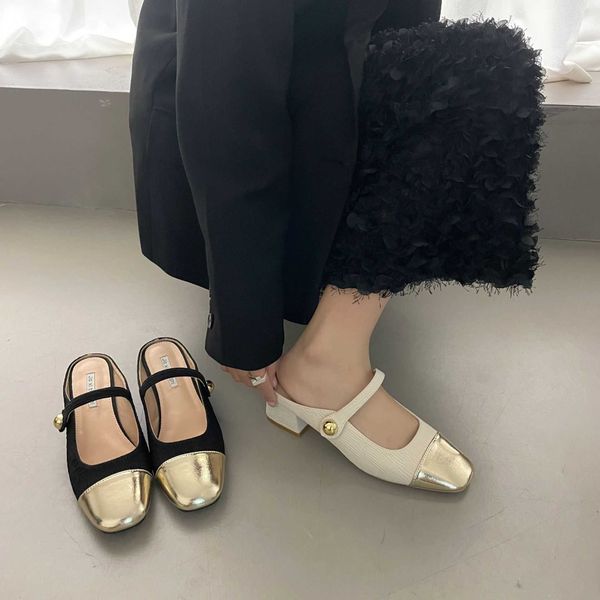 baotou half slippers women's shoes wearing new spring summer 2023 thick heels french small fragrant style mary jane single shoes 230411, Black
baotou half slippers women's shoes wearing new spring summer 2023 thick heels french small fragrant style mary jane single shoes 230411, Black