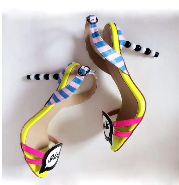 fashion letter sandals striped thin high heel summer gladiators lady wedding bridal pumps shoes, Black
fashion letter sandals striped thin high heel summer gladiators lady wedding bridal pumps shoes, Black