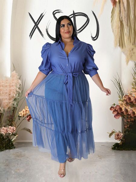 plus size dresses elegant casual women puff sleeves size shirt patchwork mesh ladies chiffon wholesale drop 230410, Black
plus size dresses elegant casual women puff sleeves size shirt patchwork mesh ladies chiffon wholesale drop 230410, Black