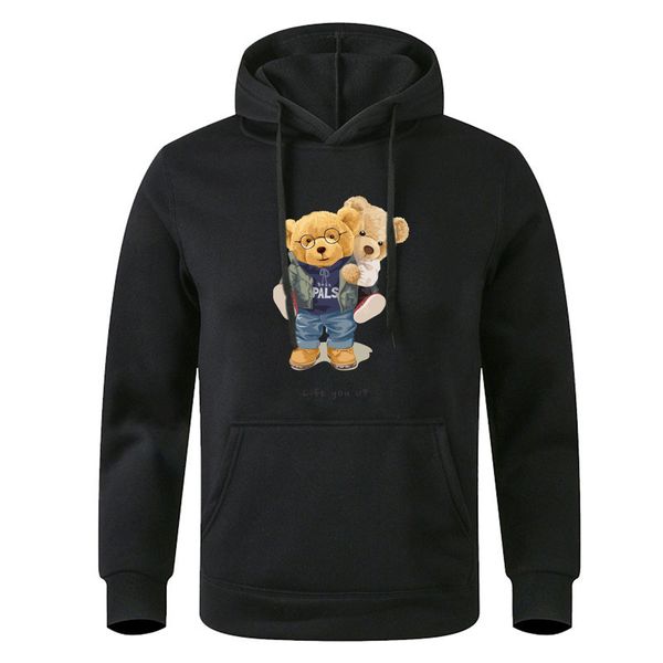 men's hoodies the teddy bear lying on love between lovers warm vintage print clothes comfortable casual hoodies fleece new men pullover, Black
men's hoodies the teddy bear lying on love between lovers warm vintage print clothes comfortable casual hoodies fleece new men pullover, Black