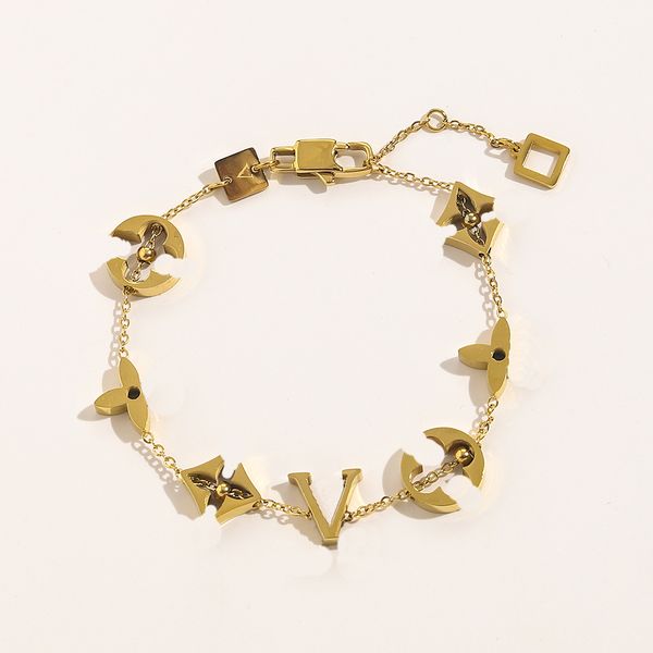 18k gold love chain bracelet women's advanced gift bracelet spring party family couple jewelry designer clover letter bracelet luxury g, Black
18k gold love chain bracelet women's advanced gift bracelet spring party family couple jewelry designer clover letter bracelet luxury g, Black