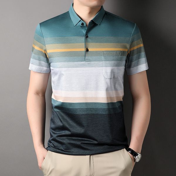 men s polos mlshp golf striped silk polo shirts luxury short sleeve smart casual male t shirts fashion summer slim man tees 3xl 220410, White;black
men s polos mlshp golf striped silk polo shirts luxury short sleeve smart casual male t shirts fashion summer slim man tees 3xl 220410, White;black