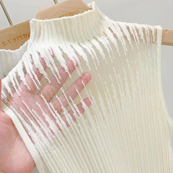 camisoles tanks hollow out gauze tank turtleneck elegant sleeveless design slim camis knitting solid chic corset summer women's tube 23, Black;white
camisoles tanks hollow out gauze tank turtleneck elegant sleeveless design slim camis knitting solid chic corset summer women's tube 23, Black;white