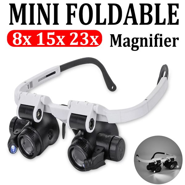 magnifying glasses 2led head-mounted illuminating microscope headband repair led lamp light magnifying glass with 8x 15x 23x magnifier loupe
magnifying glasses 2led head-mounted illuminating microscope headband repair led lamp light magnifying glass with 8x 15x 23x magnifier loupe
