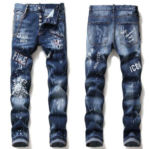 men's jeans men slim fit big size paint hole style destroyed skinny straight leg washed luxury casual regular denim pants trousers 80dg, Blue
men's jeans men slim fit big size paint hole style destroyed skinny straight leg washed luxury casual regular denim pants trousers 80dg, Blue