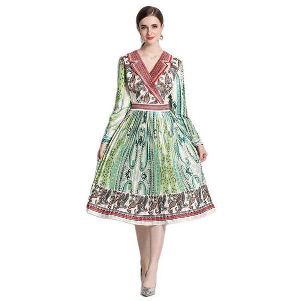 2023 occident fashion printed blazer neck pleated dress women elegant long sleeve casual office midi dress spring summer designer a line lad, Black;gray
2023 occident fashion printed blazer neck pleated dress women elegant long sleeve casual office midi dress spring summer designer a line lad, Black;gray