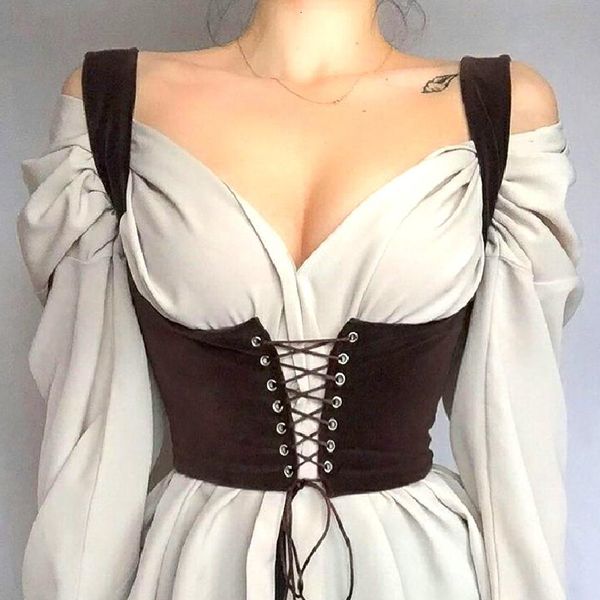 belts doury vintage women bustier corset underbust laceup suspender crop cami vest waist bodyshaper tank cummerbunds y2k 230410, Black;brown
belts doury vintage women bustier corset underbust laceup suspender crop cami vest waist bodyshaper tank cummerbunds y2k 230410, Black;brown