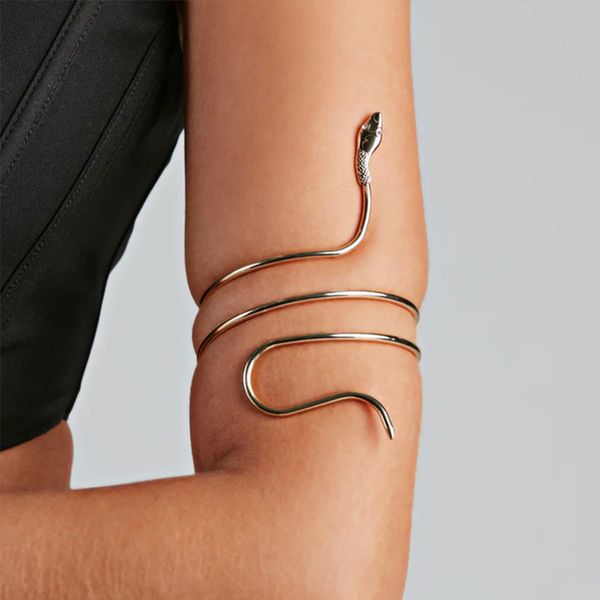 charm bracelets punk fashion coiled snake spiral upper arm cuff armlet armband bangle bracelet men women jewelry 230411, Golden;silver
charm bracelets punk fashion coiled snake spiral upper arm cuff armlet armband bangle bracelet men women jewelry 230411, Golden;silver