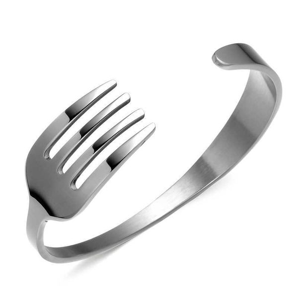 bangle fashion creative personality knives and forks stainless steel bracelet opening adjustable trendy men women bangle jewelry gift w0410, Black
bangle fashion creative personality knives and forks stainless steel bracelet opening adjustable trendy men women bangle jewelry gift w0410, Black