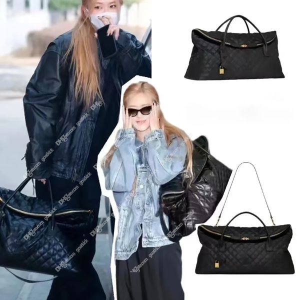 es giant travel bag quilted leather black handles quality genuine leather case shoulder bag handbag women designer tote crossbody women desi 
es giant travel bag quilted leather black handles quality genuine leather case shoulder bag handbag women designer tote crossbody women desi