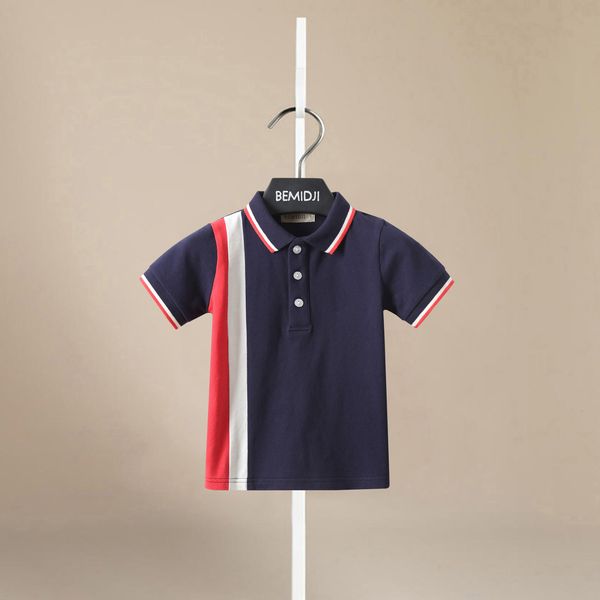 t shirts baby boys cotton turn down collar tees summer kids child striped short sleeve clothing children casual 230411, Blue
t shirts baby boys cotton turn down collar tees summer kids child striped short sleeve clothing children casual 230411, Blue
