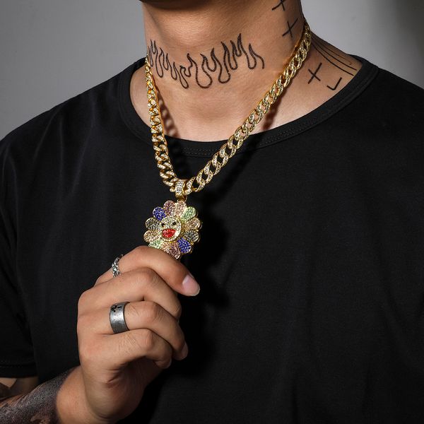 chokers sunflower colored crystal rotatable flower pendant necklace iced out cuban chain hiphop necklace for man women jewelry gifts 230411, Golden;silver
chokers sunflower colored crystal rotatable flower pendant necklace iced out cuban chain hiphop necklace for man women jewelry gifts 230411, Golden;silver
