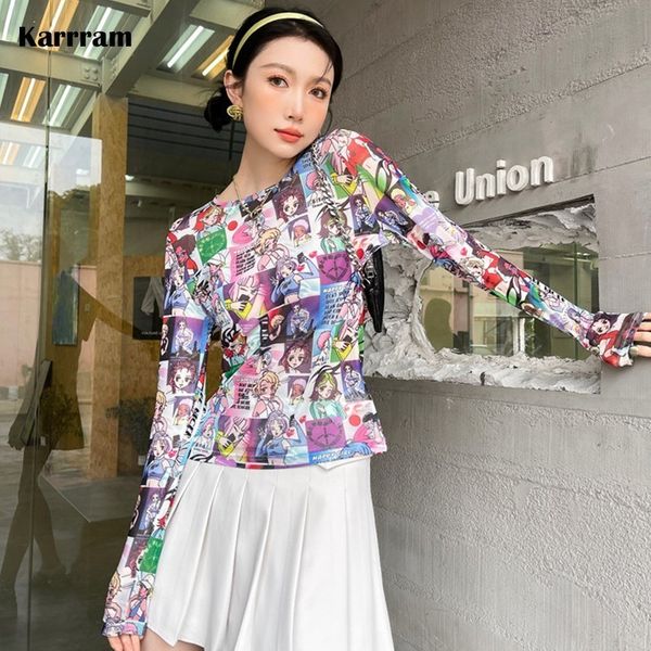 women s t shirt karrram sweet cartoon print mesh y2k aesthetic long sleeve t shirt anime e girl kawaii clothes 90s streetwear 230411, White
women s t shirt karrram sweet cartoon print mesh y2k aesthetic long sleeve t shirt anime e girl kawaii clothes 90s streetwear 230411, White