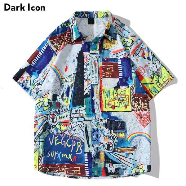 men's casual shirts graffiti hawaiian shirt men summer thin material men's shirts 230410, White;black
men's casual shirts graffiti hawaiian shirt men summer thin material men's shirts 230410, White;black