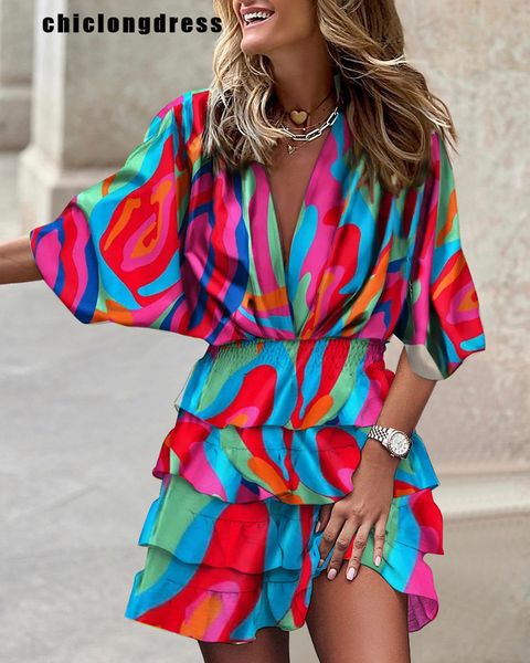 casual dresses autumn summer ruffled dress women fashion print bat sleeve vneck ruffled mini dress women 230410, Black;gray
casual dresses autumn summer ruffled dress women fashion print bat sleeve vneck ruffled mini dress women 230410, Black;gray