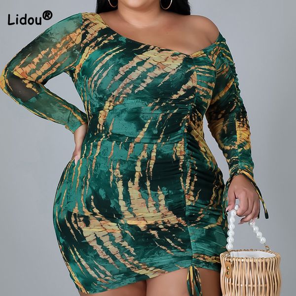 plus size dresses spring autumn size women s clothing oblique shoulder printing long sleeve fashion bandage bag hip shirring mini dress 2304, Black
plus size dresses spring autumn size women s clothing oblique shoulder printing long sleeve fashion bandage bag hip shirring mini dress 2304, Black