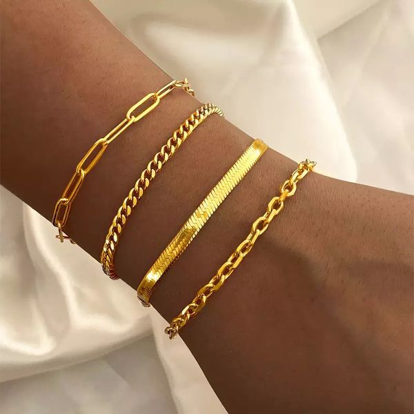 charm bracelets gold color stainless steel twist cuban chain for women jewelry gifts wholesale drop 230411, Golden;silver
charm bracelets gold color stainless steel twist cuban chain for women jewelry gifts wholesale drop 230411, Golden;silver