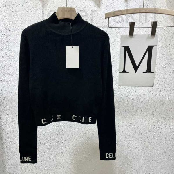 women's knits & tees designer ~ early spring new fashionable letter jacquard half high collar long sleeve slim knit bottomed shirt (fem, White
women's knits & tees designer ~ early spring new fashionable letter jacquard half high collar long sleeve slim knit bottomed shirt (fem, White