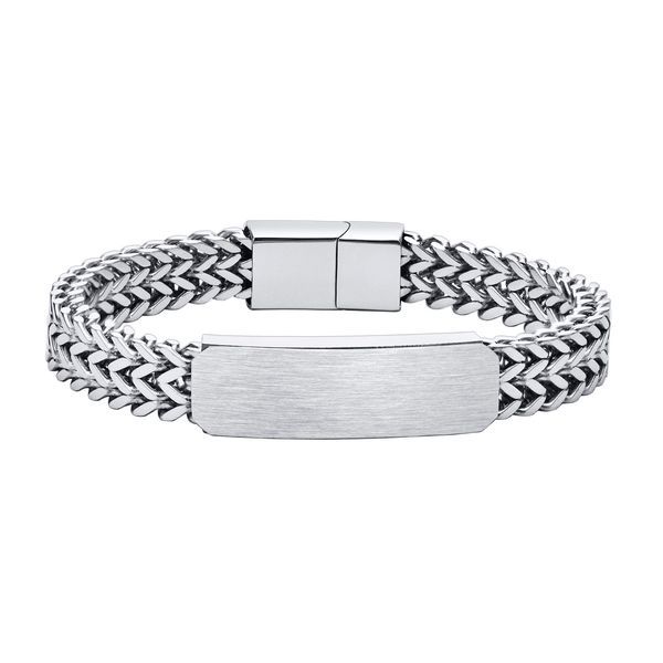 mens id bracelet stainless steel double braid chain hip hop bracelets silver polished 12mm 8inch for friends .husband .father gifts, Black
mens id bracelet stainless steel double braid chain hip hop bracelets silver polished 12mm 8inch for friends .husband .father gifts, Black