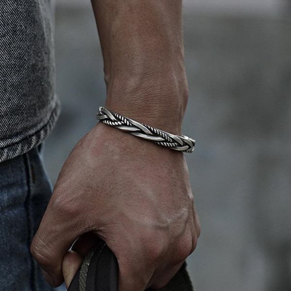 charm bracelets vintage mens jewellery woven twist texture bangles for women men thai silver statement punk party jewelry gift 230411, Golden;silver
charm bracelets vintage mens jewellery woven twist texture bangles for women men thai silver statement punk party jewelry gift 230411, Golden;silver