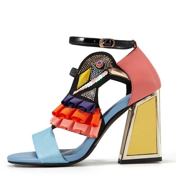 fashion bling rhinestone sandals summer women high chunky heel ruffles bird decor lady gladiators shoes, Black
fashion bling rhinestone sandals summer women high chunky heel ruffles bird decor lady gladiators shoes, Black