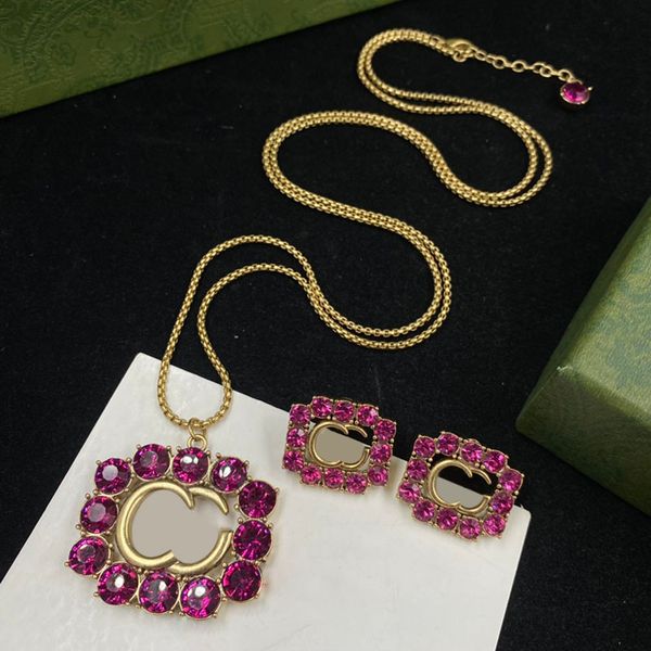 square diamond earrings versatile gold letter pendant necklace luxury designer women jewelry set with box, Black
square diamond earrings versatile gold letter pendant necklace luxury designer women jewelry set with box, Black