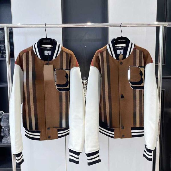 designer jackets bb mens baseball jacket tb embroidered wool coat men women casual fashion cardigan coats burb plaid shirt lxw8, Black;brown
designer jackets bb mens baseball jacket tb embroidered wool coat men women casual fashion cardigan coats burb plaid shirt lxw8, Black;brown