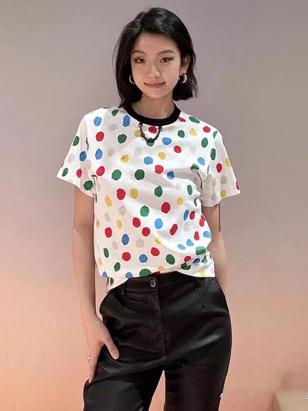 men's tshirts summer fashion color polka dot print shortsleeved tshirt 2023y2k cotton slim and versatile round neck ladies 230411, White;black
men's tshirts summer fashion color polka dot print shortsleeved tshirt 2023y2k cotton slim and versatile round neck ladies 230411, White;black