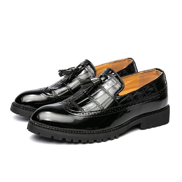 luxury patent leather shoes slip on formal men shoes plus size point toe wedding shoes for male elegant business casual shoes, Black
luxury patent leather shoes slip on formal men shoes plus size point toe wedding shoes for male elegant business casual shoes, Black
