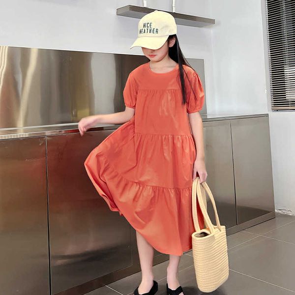 girl's dresses children cotton dress 2023 summer short sleeve solid color clothing loose midi length casual dress #7295 aa230410, Red;yellow
girl's dresses children cotton dress 2023 summer short sleeve solid color clothing loose midi length casual dress #7295 aa230410, Red;yellow