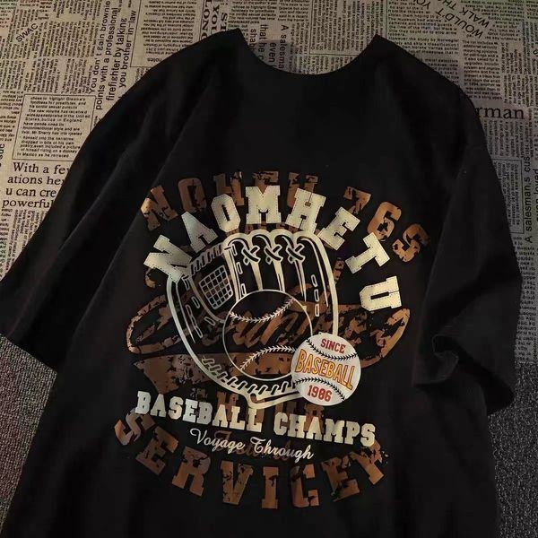 men's tshirts american hiphop retro creative baseball short sleeved tshirt men and women ins summer loose casual half sleeve y2k clothe, White;black
men's tshirts american hiphop retro creative baseball short sleeved tshirt men and women ins summer loose casual half sleeve y2k clothe, White;black
