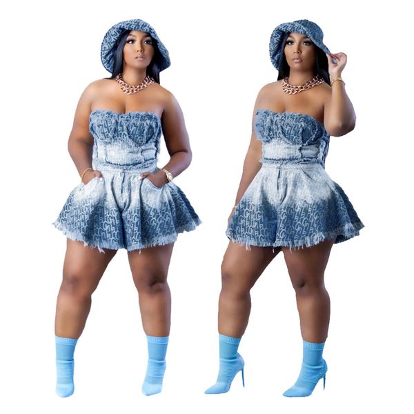 2023 designer casual plus size tracksuits women summer y2k vintage print 2 piece outfits denim sleeveless tube pockets mini shorts wholesale, Gray
2023 designer casual plus size tracksuits women summer y2k vintage print 2 piece outfits denim sleeveless tube pockets mini shorts wholesale, Gray