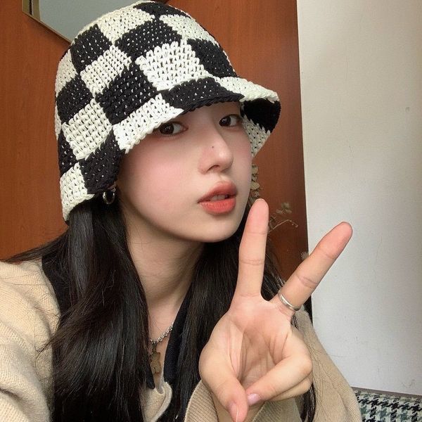 stingy brim hats korean hand made crochet bucket hats spring summer soft sun hat women bucket hats plaid bob fisherman cap women panamas 230, Blue;gray
stingy brim hats korean hand made crochet bucket hats spring summer soft sun hat women bucket hats plaid bob fisherman cap women panamas 230, Blue;gray