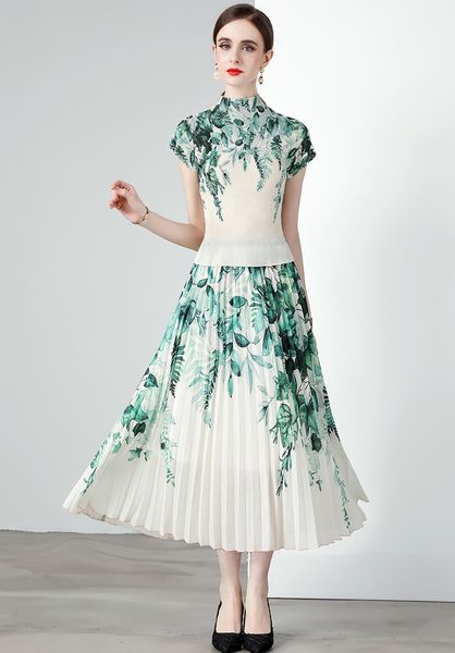 women 2 piece prom dress summer outfits short sleeve 2023 print slim t shirt and print pleated designer vacation outfit sweet girl two piece, White
women 2 piece prom dress summer outfits short sleeve 2023 print slim t shirt and print pleated designer vacation outfit sweet girl two piece, White