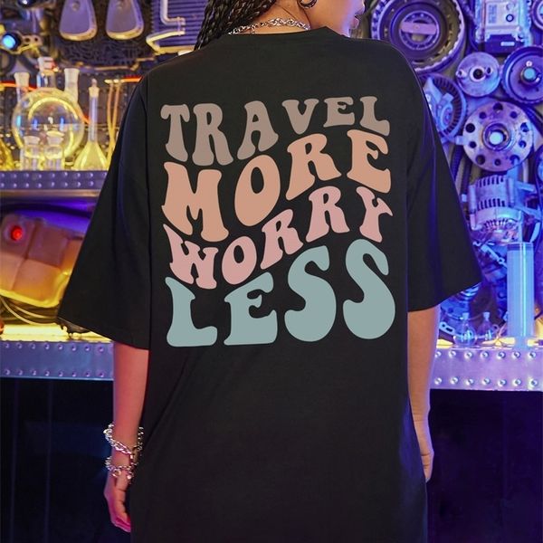 womens tshirt travel more worry less oversize print women personality street tees summer 100% cotton s hip hop loose 230410, White
womens tshirt travel more worry less oversize print women personality street tees summer 100% cotton s hip hop loose 230410, White