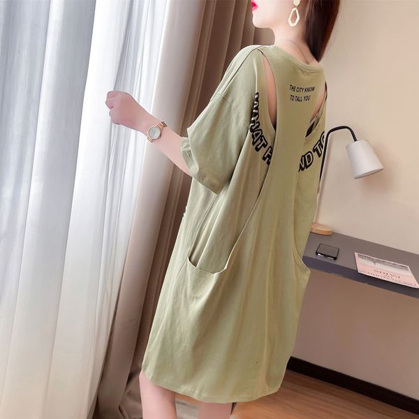 women's tshirt 0629 black white green long women harajuku hollow out letters print female loose false wo piece woman 230411
women's tshirt 0629 black white green long women harajuku hollow out letters print female loose false wo piece woman 230411