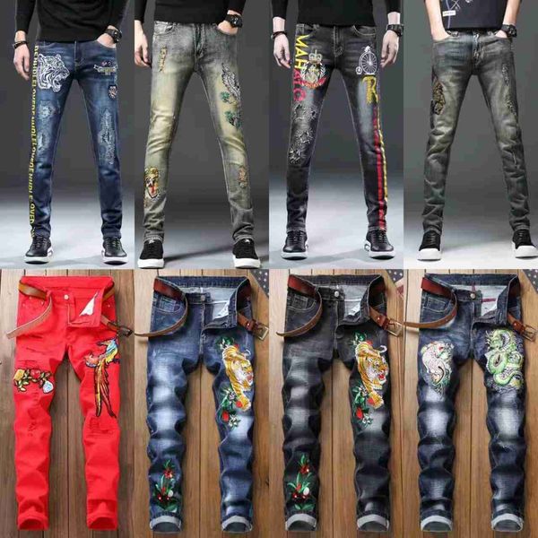 men's jeans distressed ripped skinny mens slim motorcycle moto biker causal denim pants hip men embroidered qlul 6gmr, Blue
men's jeans distressed ripped skinny mens slim motorcycle moto biker causal denim pants hip men embroidered qlul 6gmr, Blue