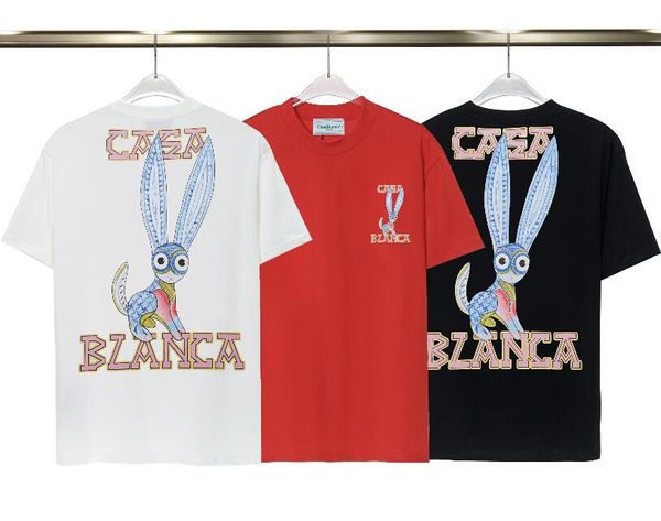 h742h classical white designer t shirt summer short sleeve casablanca rabbit men women tshirt tee mens clothes, White;black
h742h classical white designer t shirt summer short sleeve casablanca rabbit men women tshirt tee mens clothes, White;black