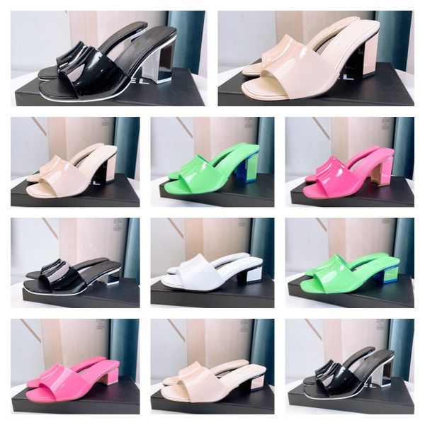 interlocking c leather high heels slippers calfskin green turquoise womens mules block chunky mid heel slipper slides 8cm 4.5cm heeled party, Black
interlocking c leather high heels slippers calfskin green turquoise womens mules block chunky mid heel slipper slides 8cm 4.5cm heeled party, Black