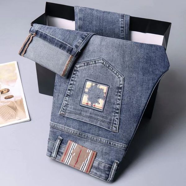 designer men's jeans luxury brown pants light blue ripped slim pants elastic youth trend casual straight pants
designer men's jeans luxury brown pants light blue ripped slim pants elastic youth trend casual straight pants