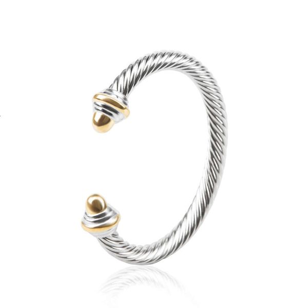 

Classic DY bracelet jewelry designer top fashion accessories style round head bracelets 7MM twisted wire fashionable and versatile DY Jewelry Accessories gift