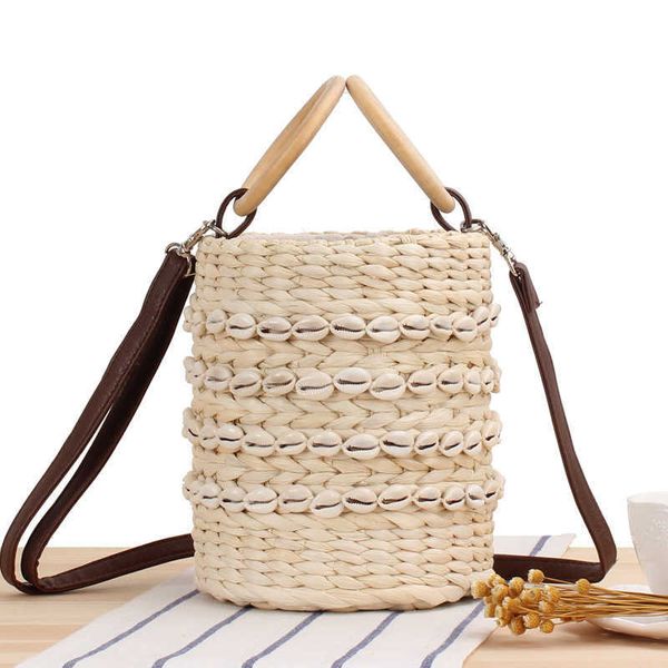 fashion shell rattan bucket bag wooden round handle women handbags wicker woven straw shoulder crossbody bags summer beach bag 230412
fashion shell rattan bucket bag wooden round handle women handbags wicker woven straw shoulder crossbody bags summer beach bag 230412